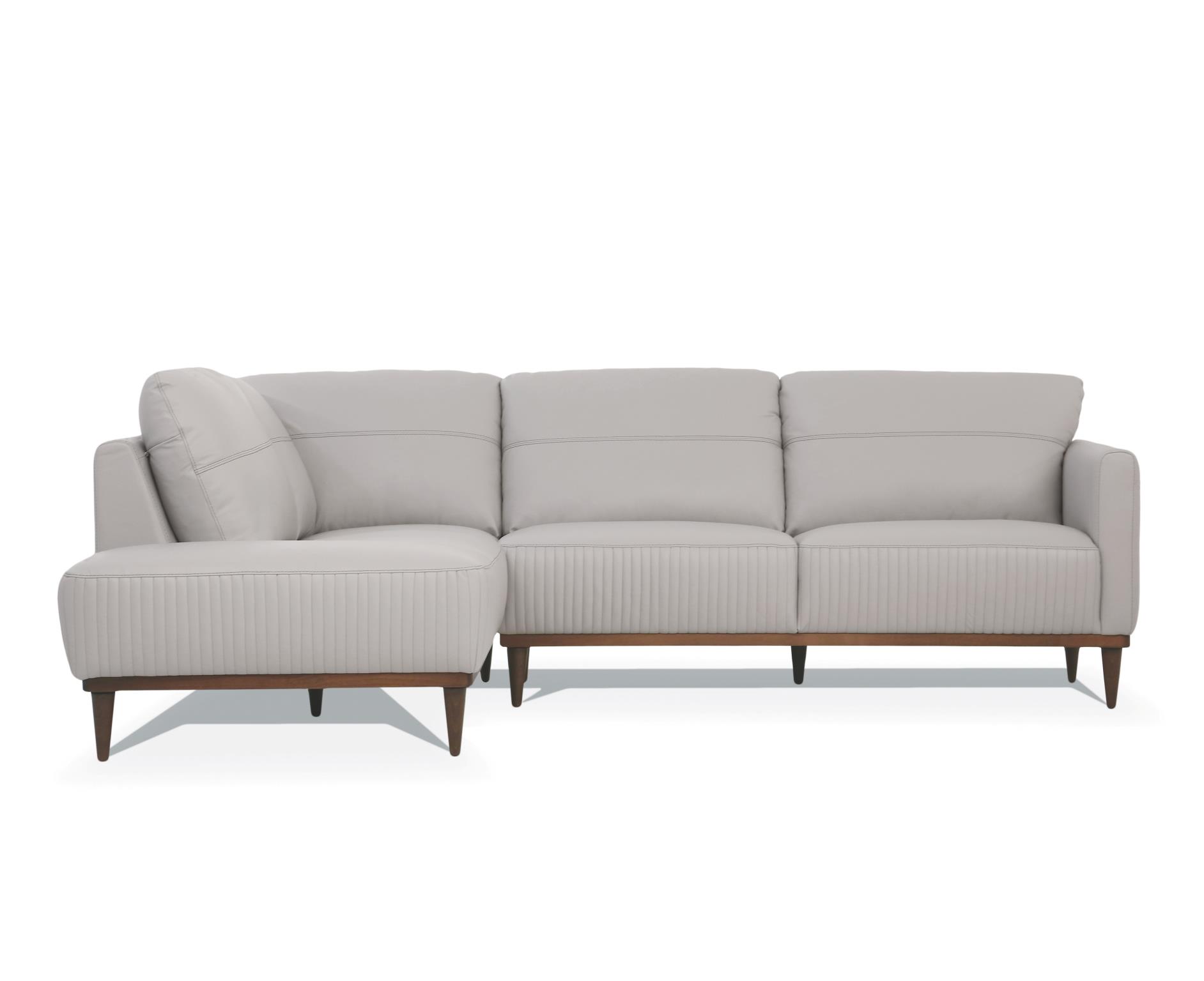 Tampa Contemporary Leather Sectional Sofa with Left Facing Chaise